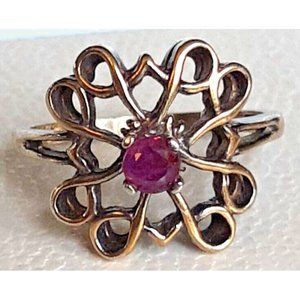 Vintage Avon Vermeil Gold over Sterling Silver 925 Ruby Ring Womens Size 6